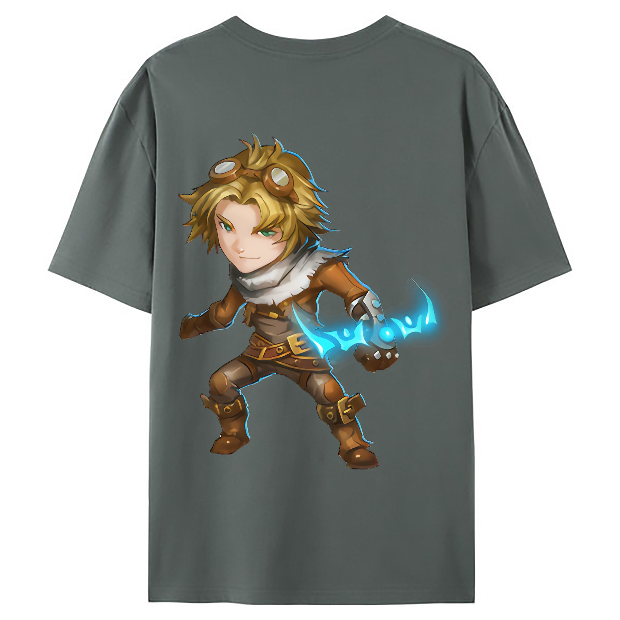 （画像用） リーグ・オブ・レジェンド League of Legends LOL 綿100％ メンズ半袖Tシャツ（バックプリント） 通気性